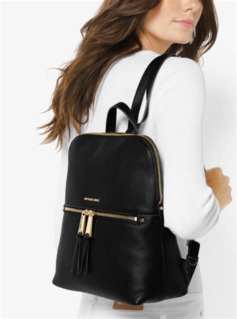 michael kors rhea slim backpack black|michael kors rhea mini.